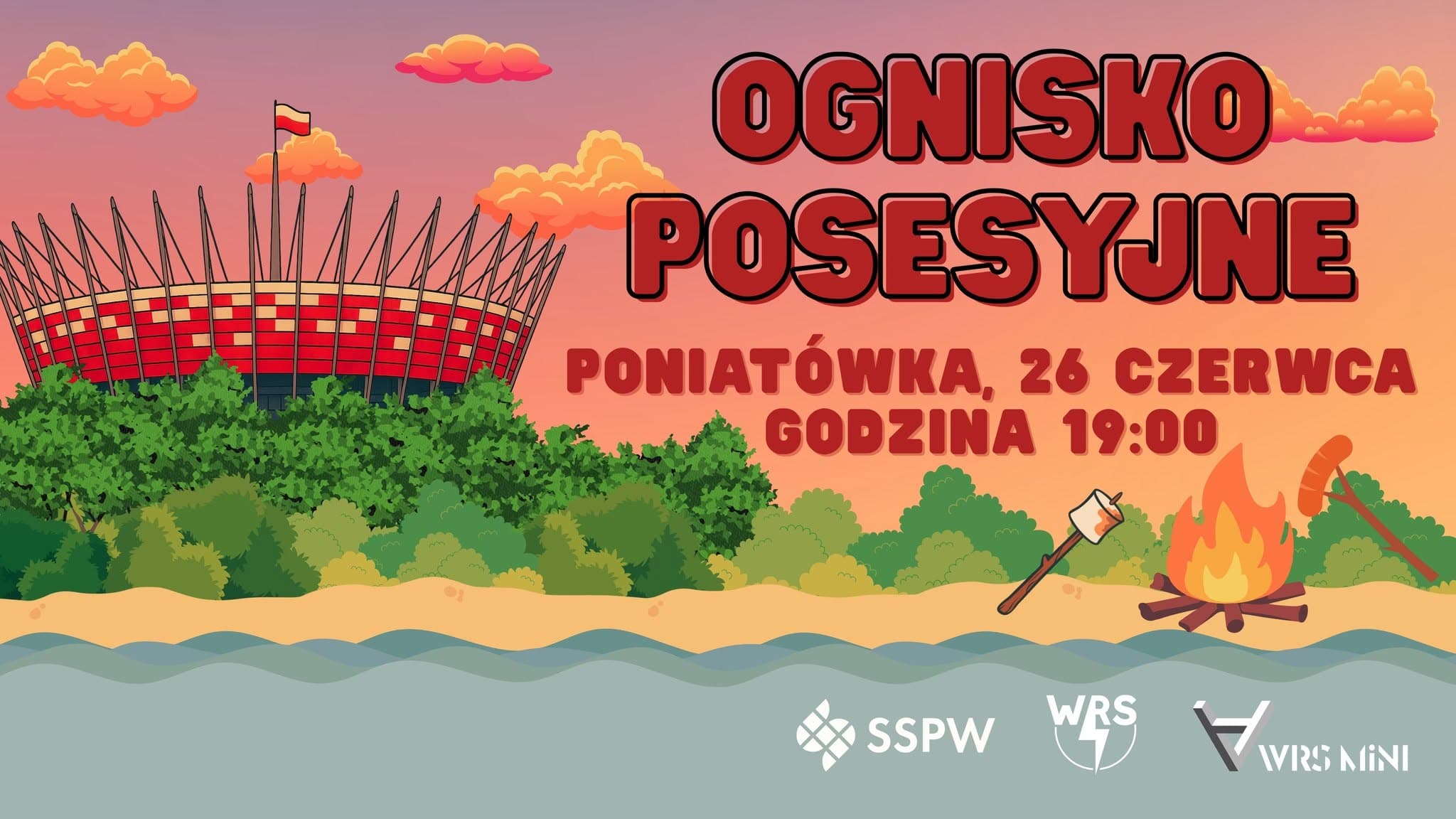 Event graphic for the post-session bonfire "Ognisko Posesyjne"